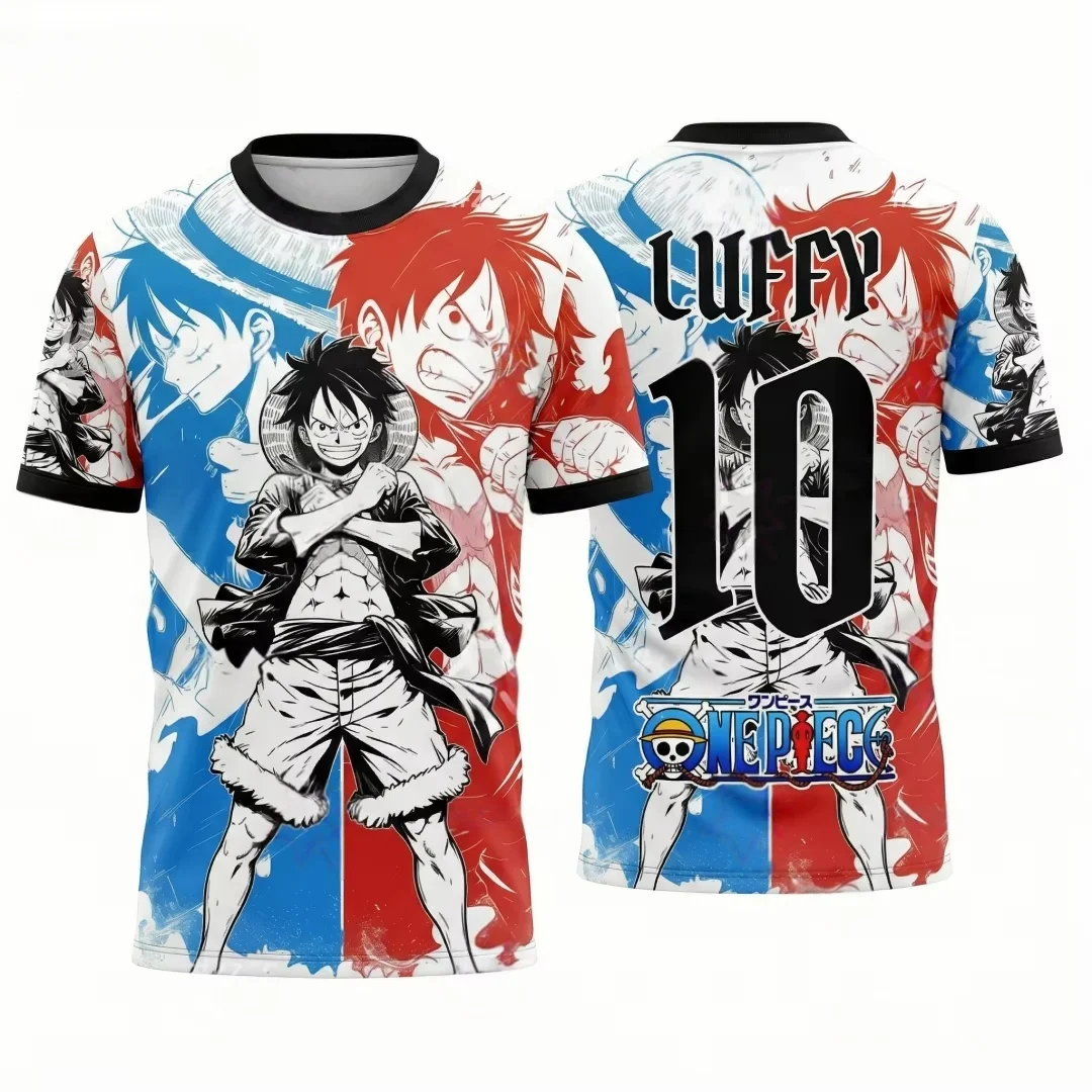Verano 2026 One Piece Luffy "No. 1" Camiseta de secado rápido y transpirable con estampado 3D de 10 historias de cómics, para hombre y mujer, modelo unisex.