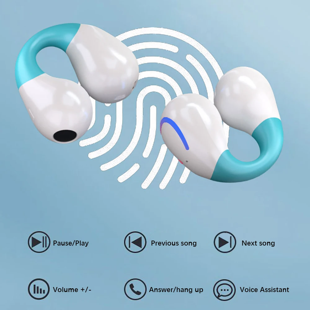 GREATWALL Wireless Bluetooth Earphones Earhook HIFI Headphones Stereo Sound Sports Headset HD Call Earbuds LED Digital Display