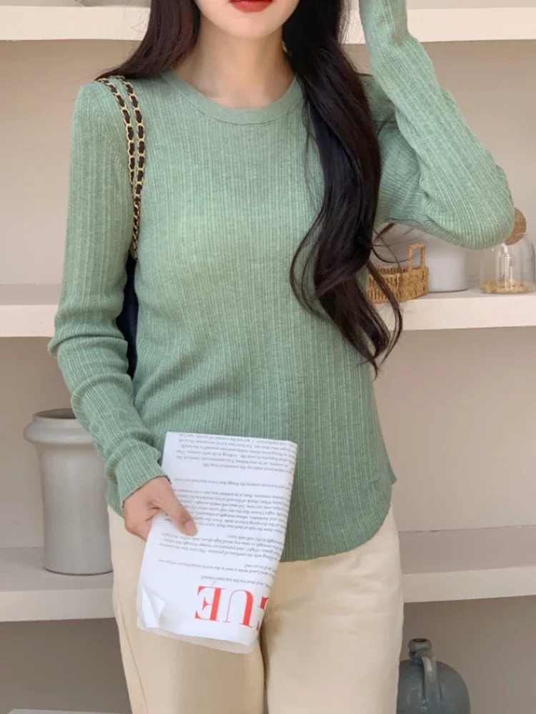 

2025 New Summer Fashion Women's Knitted Sweaters Lady Thin Pullover See Through Look Long Sleeve Loose Tops Smock