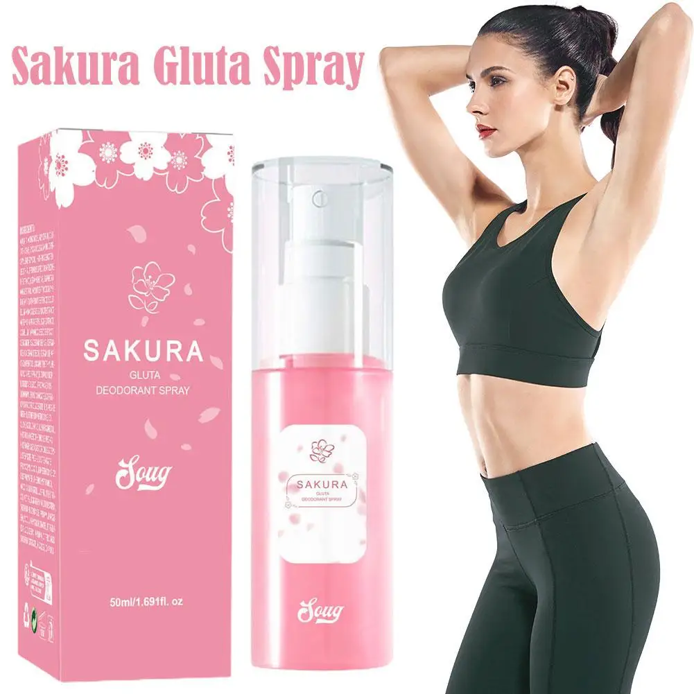 Sakura Body Spray Body Odor Remover Armpit Odor Spray Sweat Odor Control Long-Lasting Fragrance Underarm Deodorant Spray 50ml