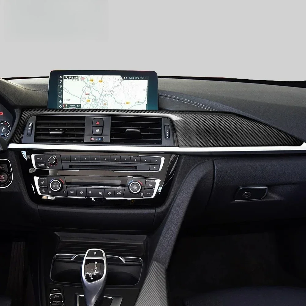 Hard Dry Carbon Fiber For BMW F30 F31 F32 F36 2011-2019 M3 F80 2014-2018 Car Center Console Dashboard Panel Cover Sticker - view 4