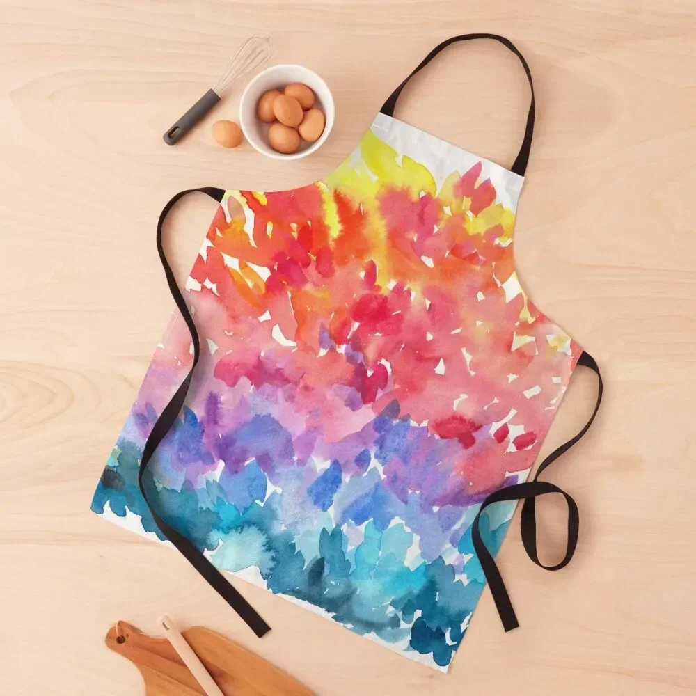 

Bright Springtime Watercolor Flowers Apron Kitchen Items barber men For Girl Apron