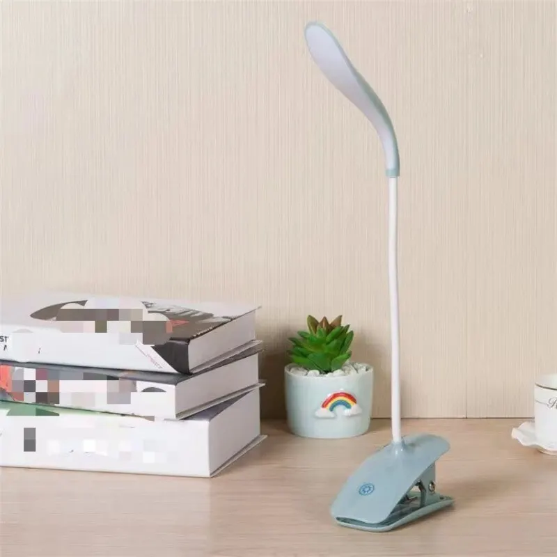 USB Charging Duckbill Desk Lamp Three Levels Touch Dimming Bedroom Bedside LED Eye Protection Learning Desk Lamp Clip Book Lamp