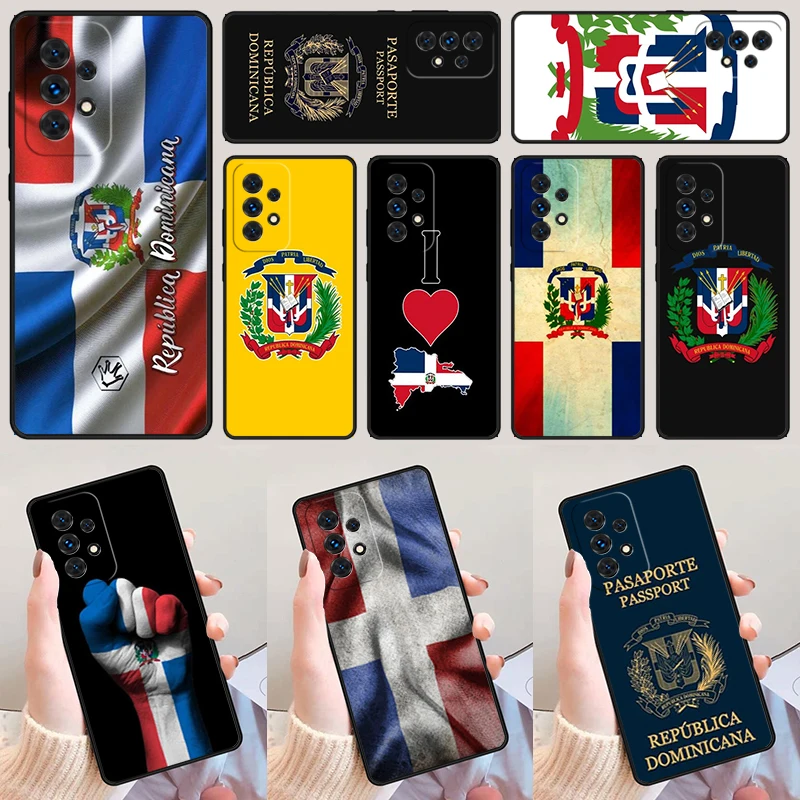 Retro Dominican Republic Flag Protective For Samsung A52 A72 A73 A20e A21S A50 A70 A12 A42 A31 A40 A51 A71 A32 A80 Phone Case