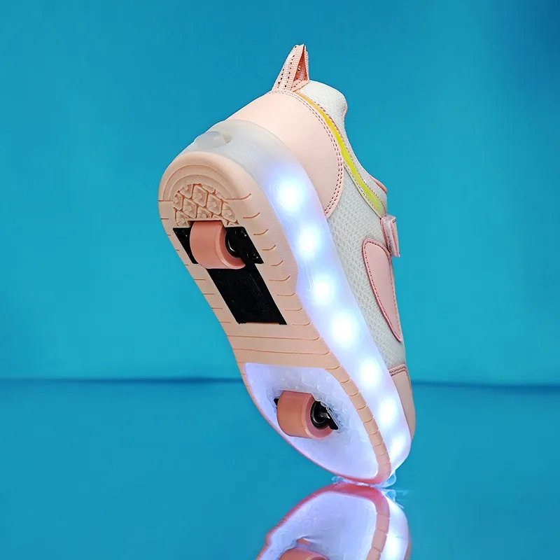 أحذية رياضية للأولاد: أحذية أطفال غير مرئية بعجلات ذات 8 عجلات، زلاجات دوارة بأربع عجلات للفتيات للطلاب #5