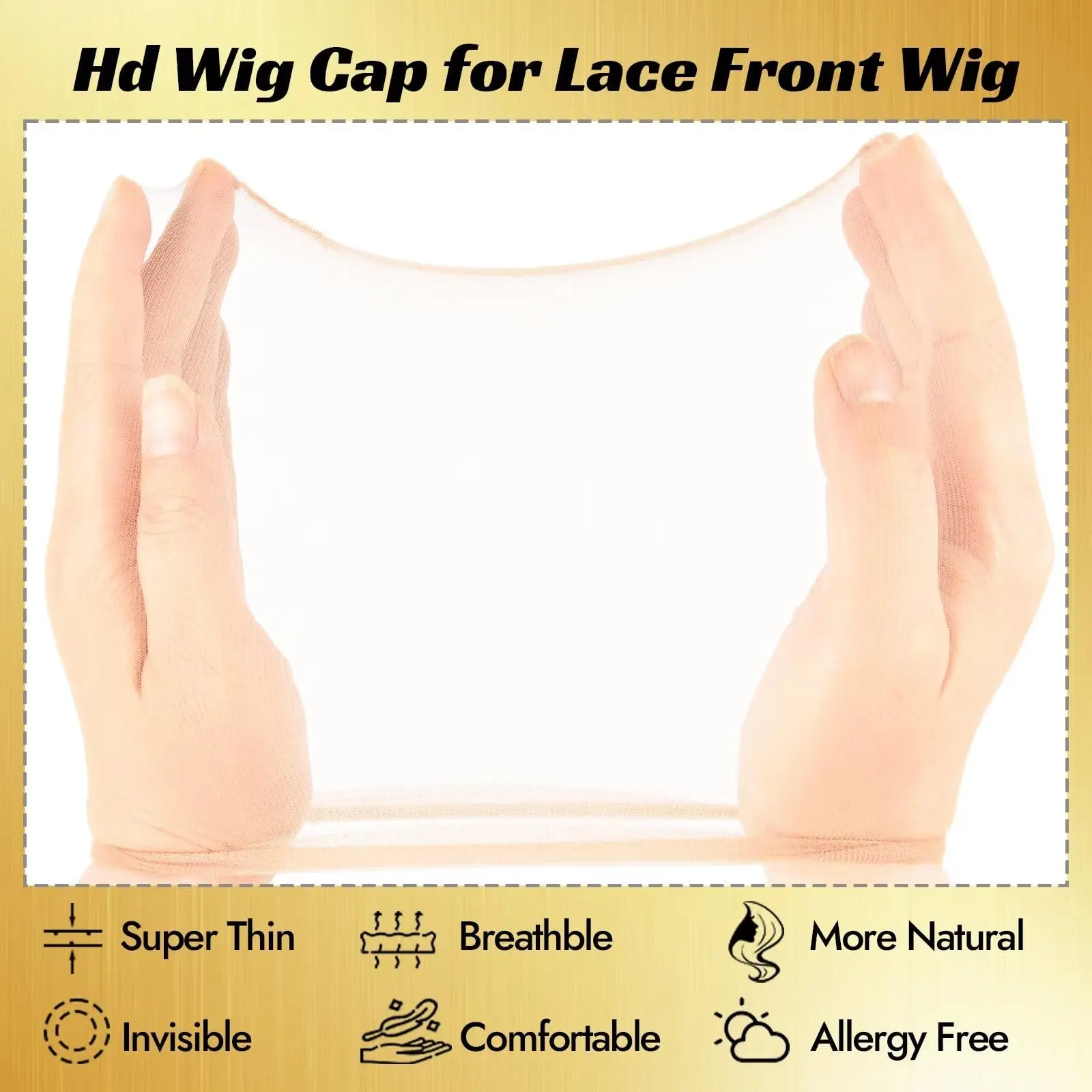 qiying HD Wig Caps for Women,Breathable Wig Cap for Lace Front Wig, 1 Packs 2 Pieces Transparent Wig CAP