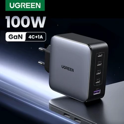 UGREEN 100W GaN Charger 5 Ports USB C Charger QC4.0 3.0 PPS For Macbook Air Laptop Tablet PDFast Charger For iPhone 16 15 14 Pro