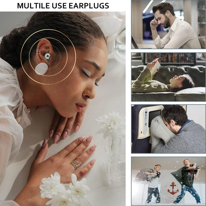 Ear Plugs For Sleeping Noise Cancelling Soft Reusable Hearing Protection In Flexible, Noise Cancelling Earbuds For Sleep