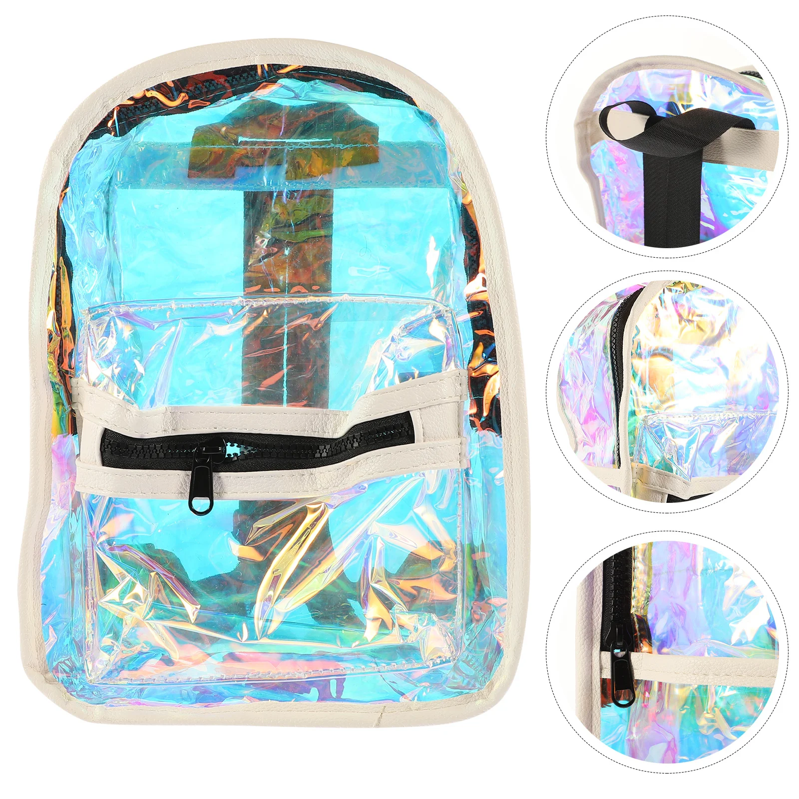 Rays Backpack Transparent School Bag Spacious Casual Travel Daypack Stylish Student White Clear Backpack Transparent School Bag