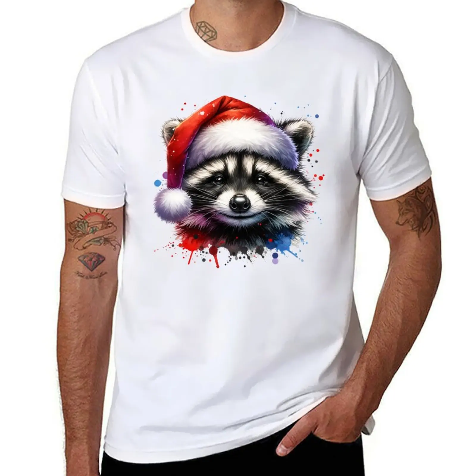 Adorable Christmas Raccoon, Neat Christmas Gift T-Shirt cotton t shirt pack g man t shirts for men t shirts with prints T-Shirt