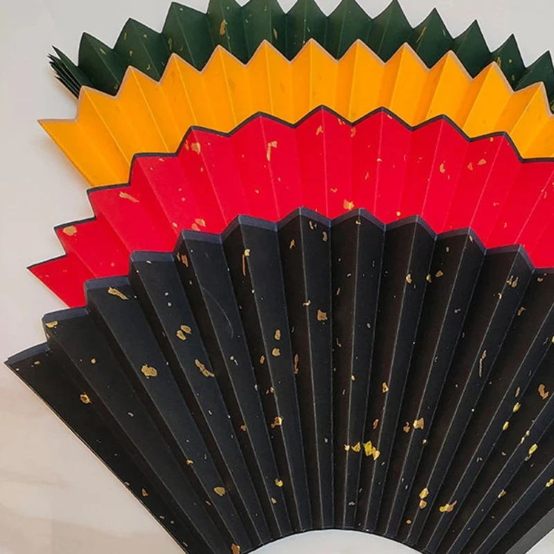 Blank Gold Fleck Colored Xuan Paper Folding Fan Surface for Calligraphy Painting Craft Handmade DIY Creation New Chinese Style