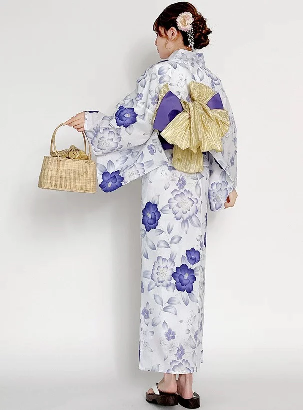 Bata de kimono tradicional para mujer, ropa Formal con flores, Festival de Bomberos, viaje, ropa étnica de algodón puesta en escena