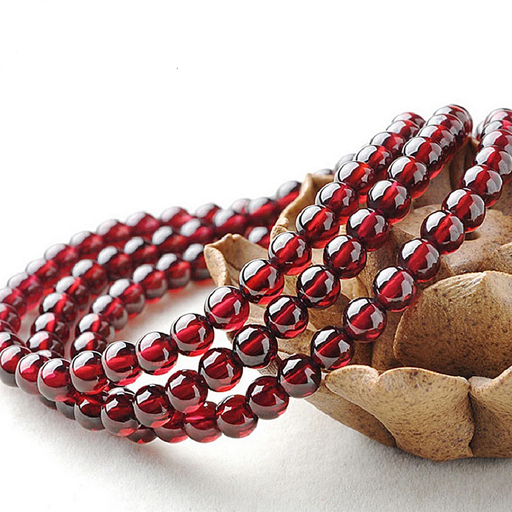 

1pc Garnet Beads 4.0Mm Round Shiny Strong Bead String Semi-Finished Diy Handcraft Materials For Jewelry Making