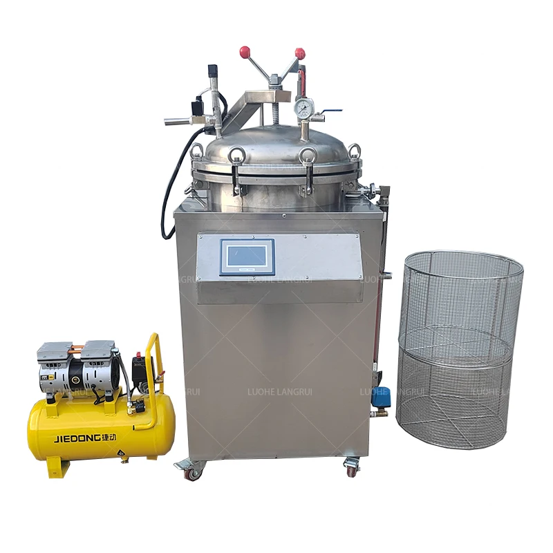 

100L Laboratory Vertical Autoclave Sterilization Machine Retort Sterilizers For Canning Food Glass Bottles Jars