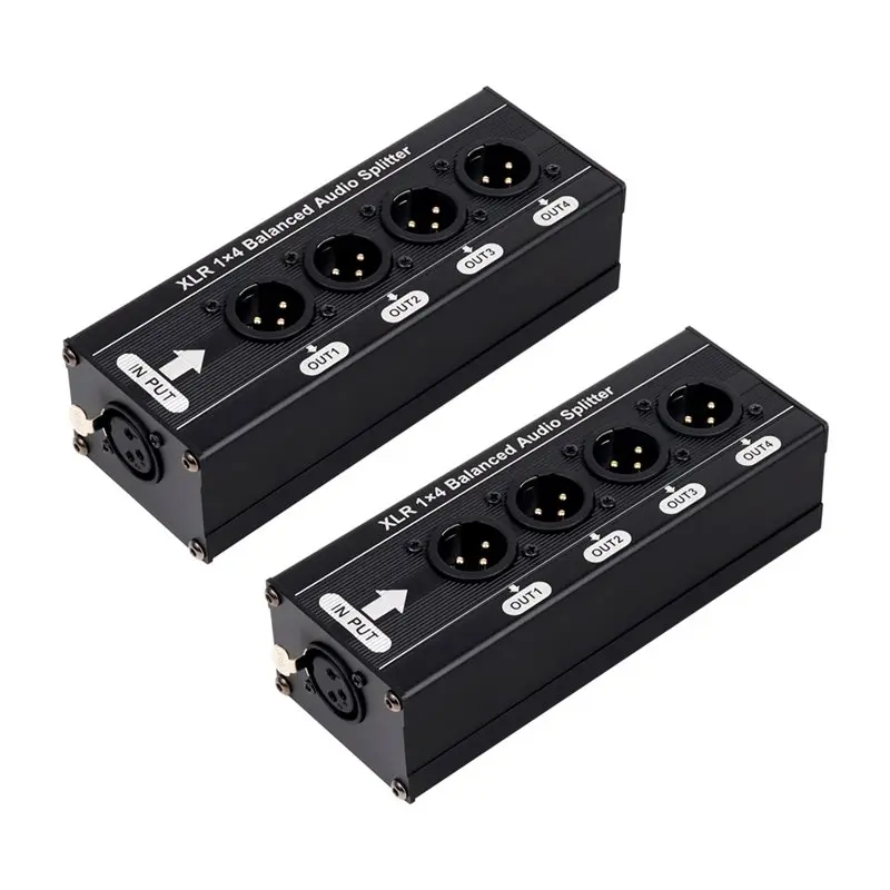 

АКЦИЯ: Сплиттер аудиосигнала XLR 1X4 (1 вход, 4 выхода), 3-контактный, 2 шт., не требует блока питания