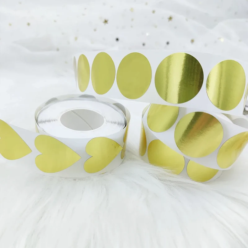 500pcs/1setGold Heart-Shaped Sealing Labels for Candy Cake Packaging Decorative Stickers Holiday Party Gift Box Paper Bag  Store view 5