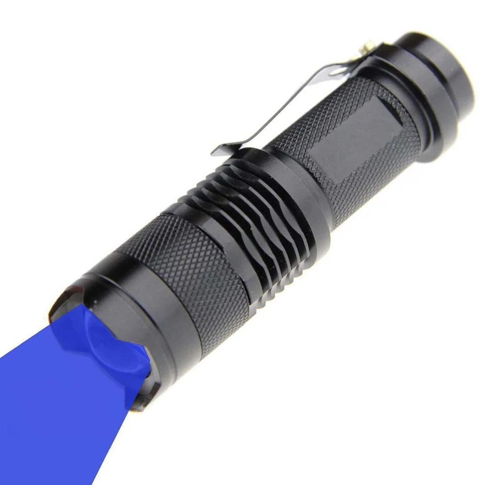 Torce a LED portatili a luce verde/blu/rossa torcia a fuoco regolabile Mini torcia tascabile torcia piccola Q5