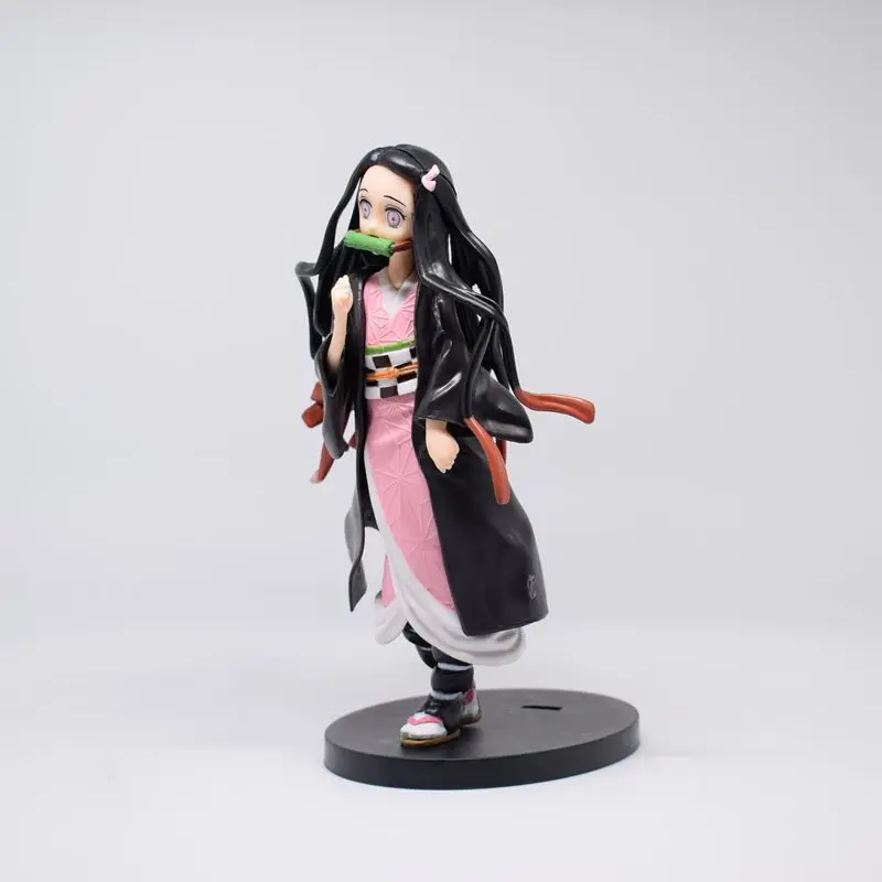 Demon Slayer Kamado Nezuko Action Figure Set para Crianças, Brinquedo Anime, Modelo Pé, Coleção de Presentes, PVC, 18cm