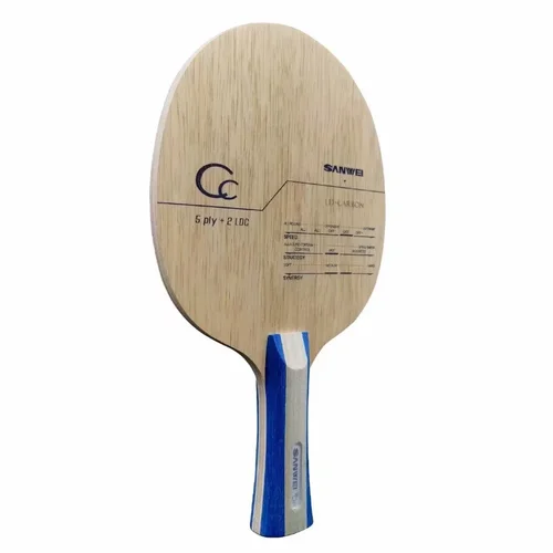 Imagen 2 del producto Original SANWEI CC hoja de tenis de mesa 5 madera + 2 carbono apagado + entrenamiento sin caja raqueta de ping pong paleta tenis de mesa