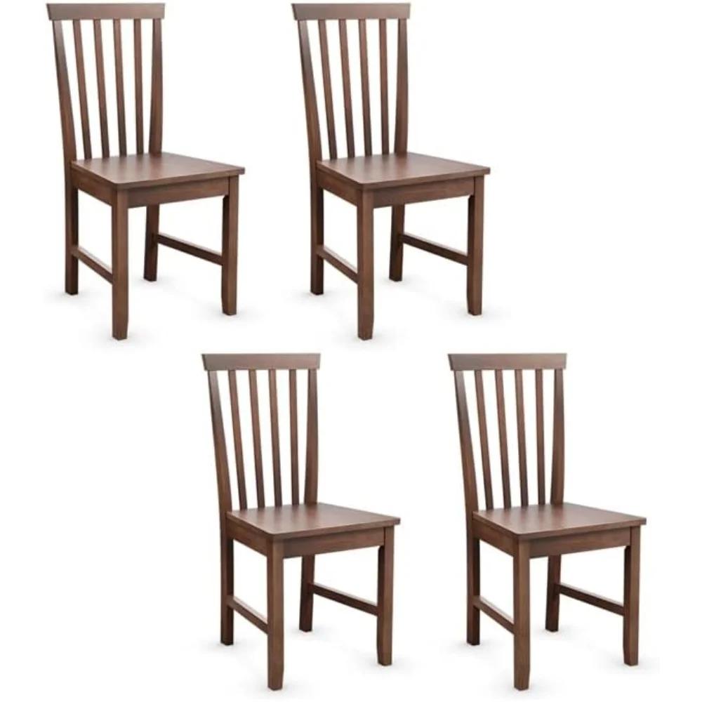 

Dining Chairs Set of 4 Walnut Wood Chairs with Back for Restaurant Dining Room