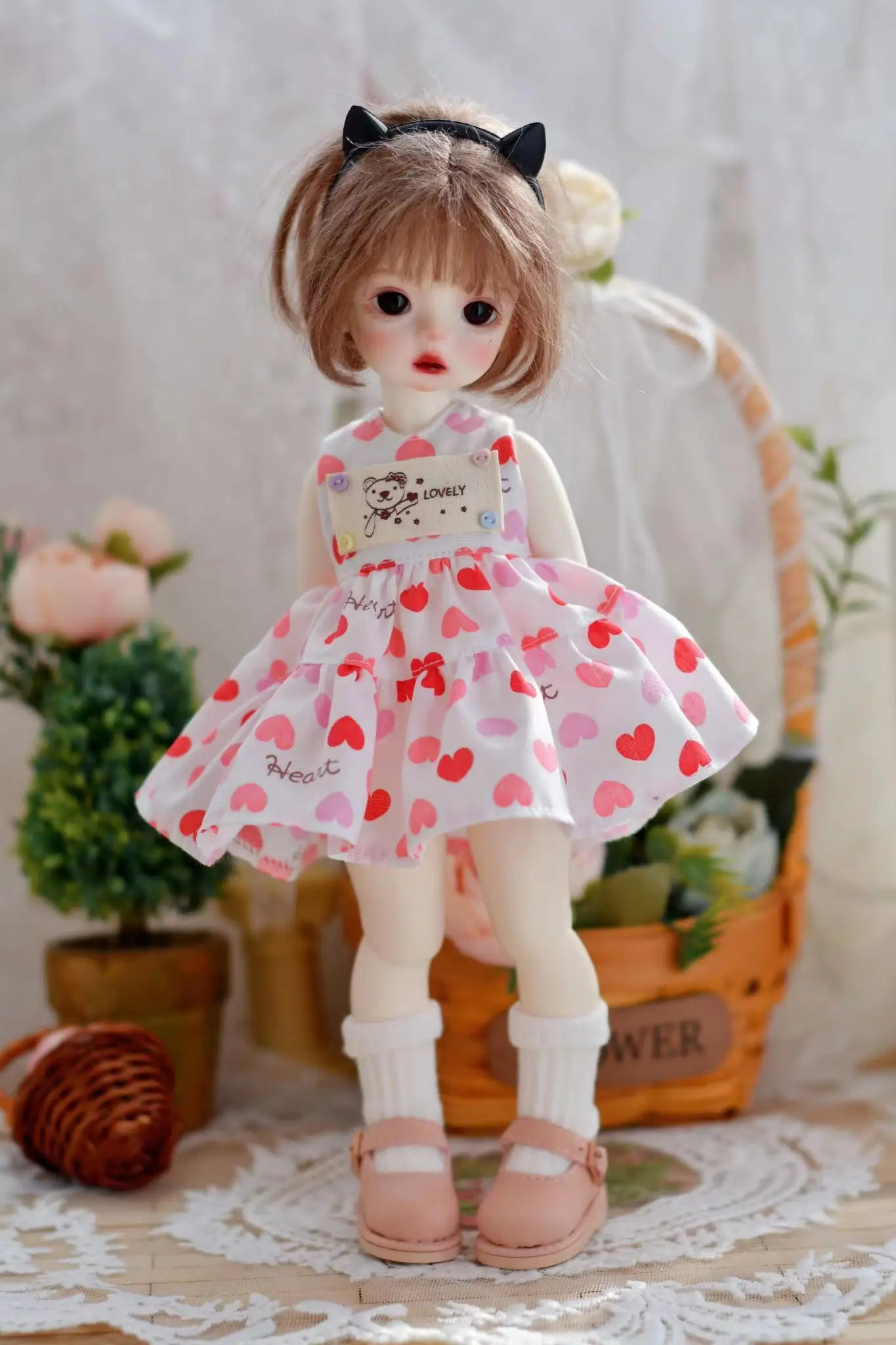 New in Blythe clothes 1/6  30cm Floral flowers love hearts vest skirts skirt bjd toys cloth