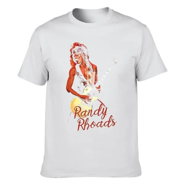 New Rare Randy Rhoads World Tour Gift Family Cotton Black T-Shirt