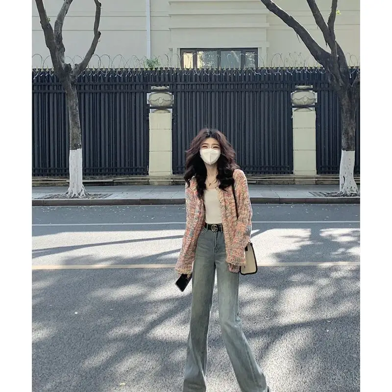 جديد 2025 الربيع/الخريف سترة مشغولة من الصوف المرأة الربيع والخريف لينة الملونة النقاط نمط Preppy المتخصصة بلوزة امرأة #5