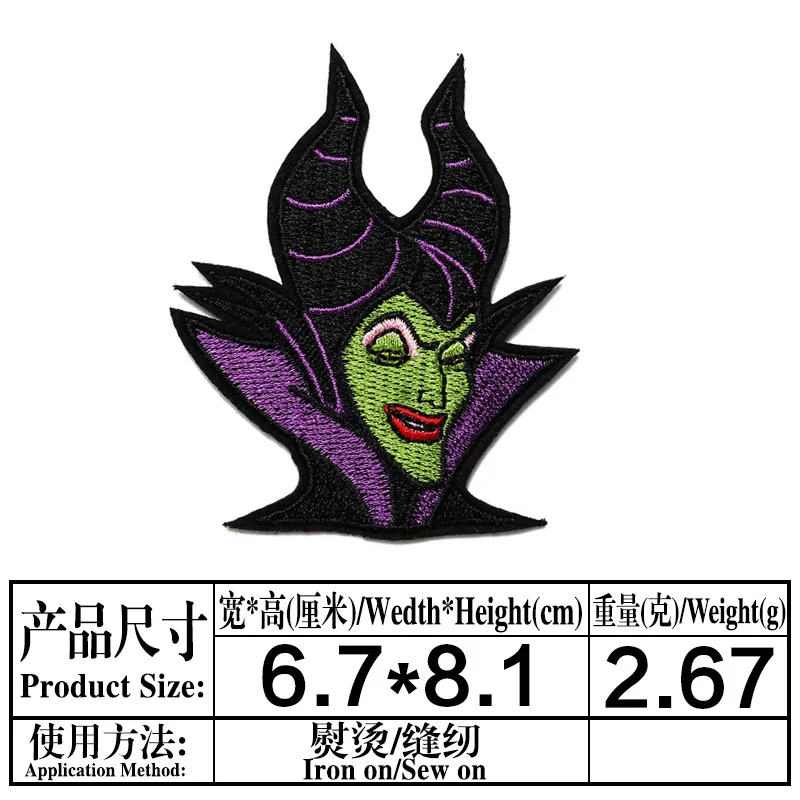 Disney Villains Bad Girls Patch Embroidered Cartoon Sew on Clothes Patch for T-shirt Coat Bag Backpack DIY Stickers Kawaii Gifts