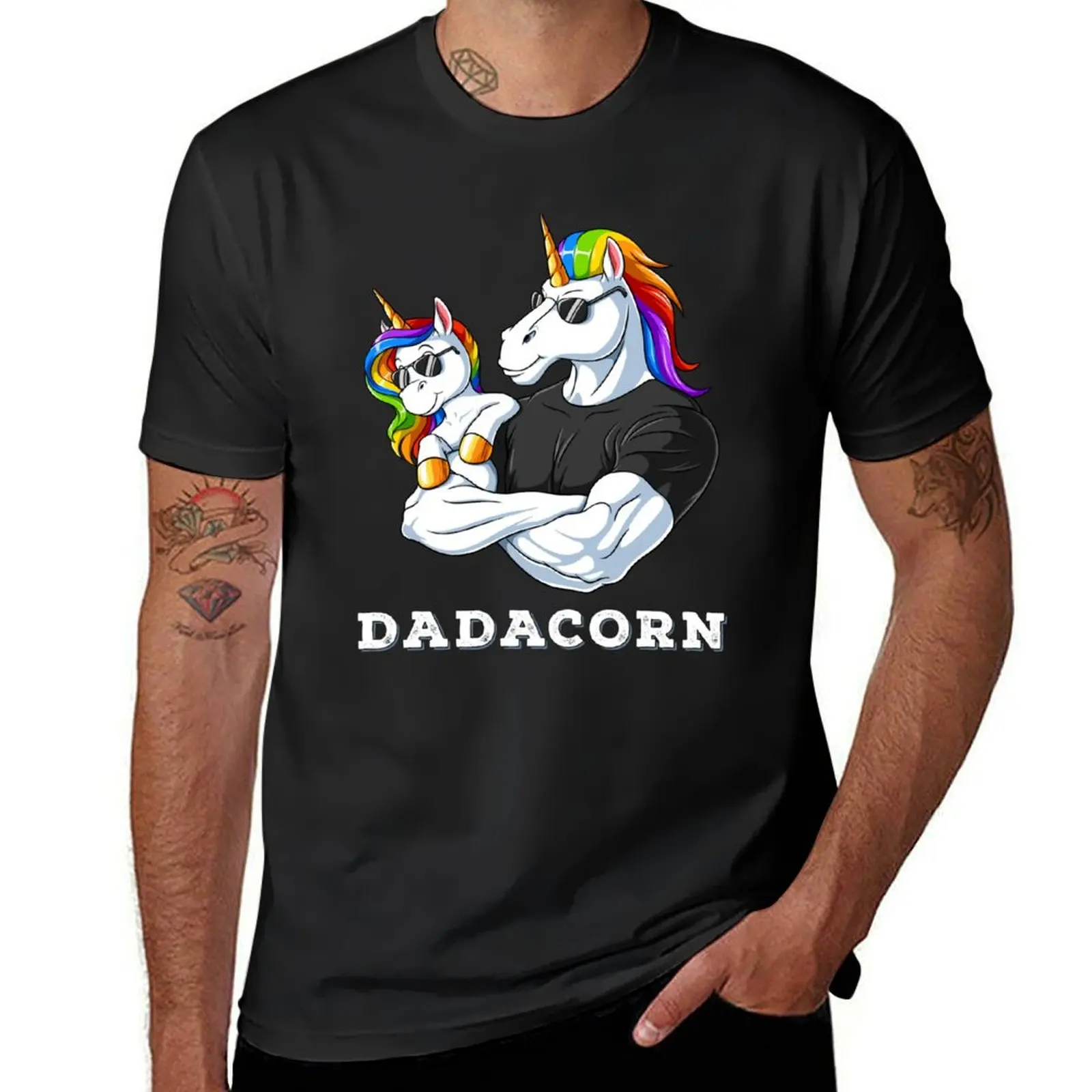 Dadacorn Unicorn Dad and Baby Girl Birthday Princess Father's Day Daughter T-Shirt tops quick drying t shirt men