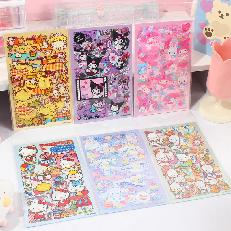 

12-стильная наклейка Kuromi Hellokitty Diy, дневник, канцелярские наклейки, наклейка для альбома, водонепроницаемая милая декоративная наклейка
