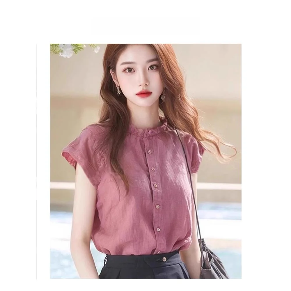 slesnada-coreen-chic-irt-femmes-design-sensation-col-montant-lin-petit-flng-sve-protection-solaire-vetements-superieurs