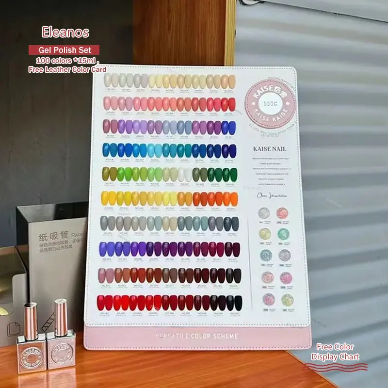 Eleanos-Juego de esmalte de Gel de 100 colores, Gel de remojo libre de TPO con tabla de colores, 15ml, Kit de barnices DIY para manicura de alta calidad, Gel artístico