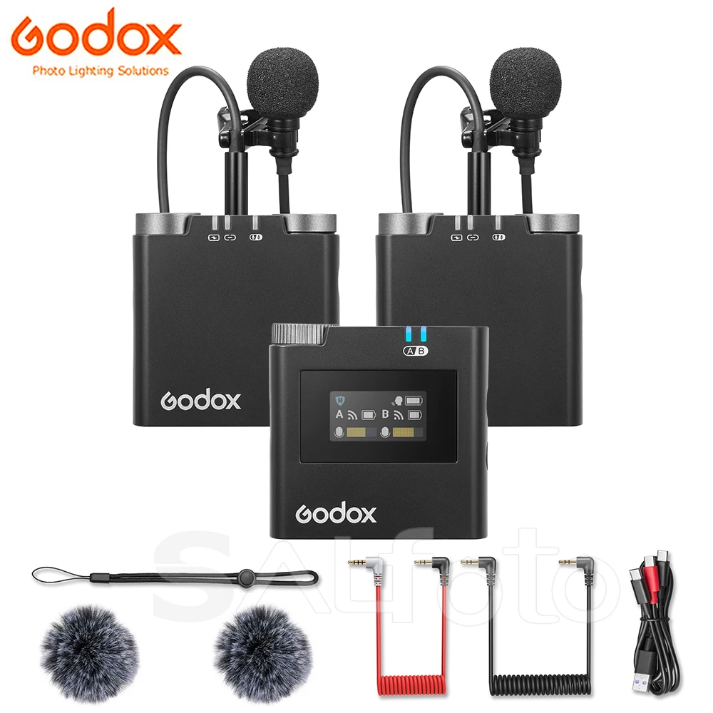 

Godox Virso S M1 M2 2.4GHz Wireless Microphone Transmitter TX Receiver RX SRX Lavalier Mic for Sony Camera Interview Recording