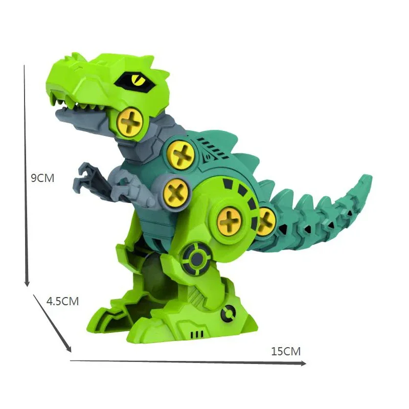 5 In 1 Kinderen Assemblage Dinosaurus Transformatie Dino Robot Constructeur Schroef Diy Set Blokken Demontage Schroevendraaier Model Speelgoed