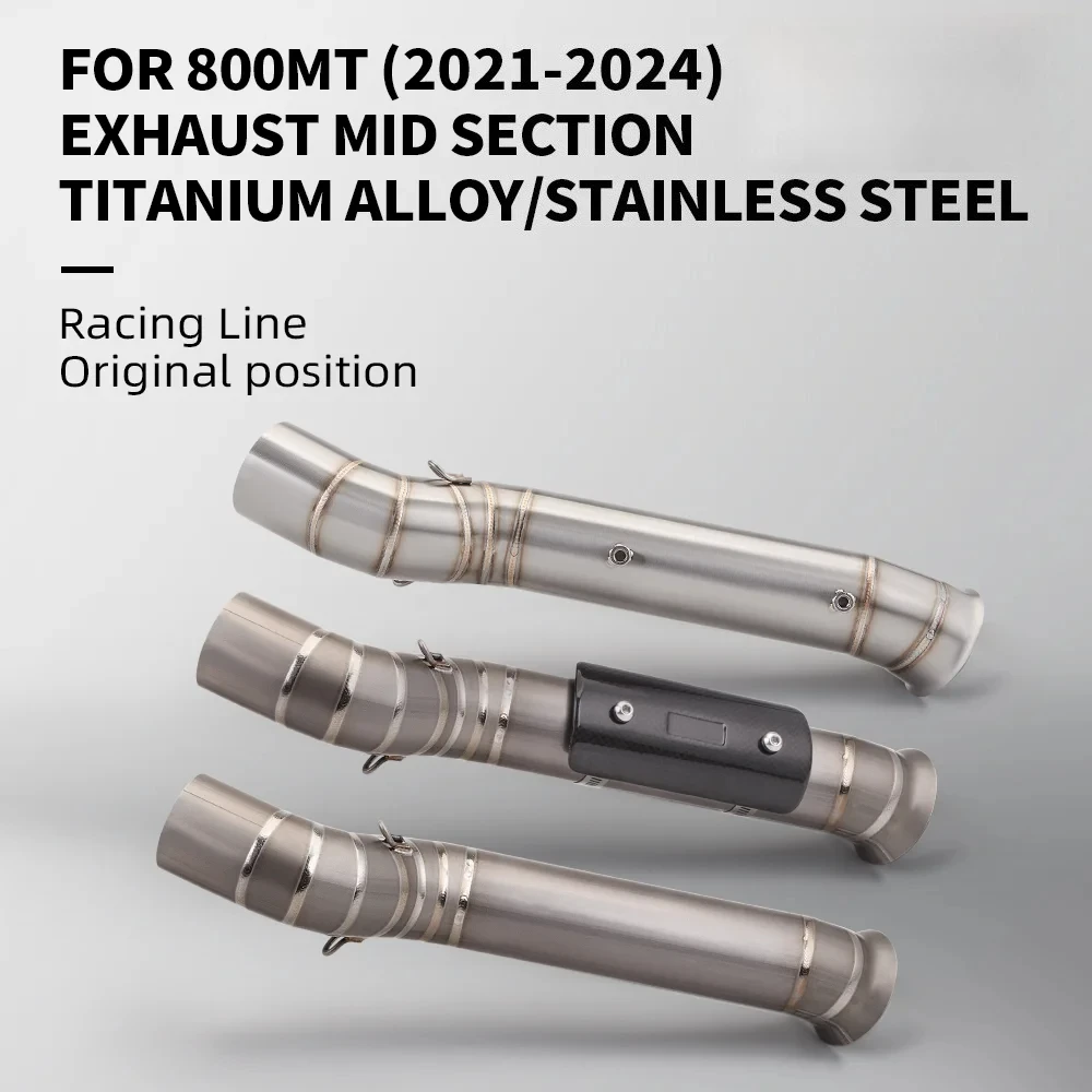 

Applicable to CFMOTO 800MT 2021-2025, titanium alloy middle exhaust pipe Slip-on modified connecting pipe