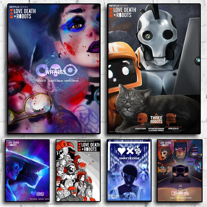 لوحات قماشية كلاسيكية أوروبية وأميركية ، صور حب وموت وروبوتات للغرف ، فن معيشة ، ديكور حائط منزلي ، ملصق مطبوع