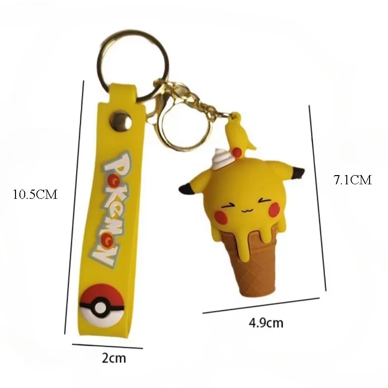 Porte-clés de dessin animé Pokemon Pikachu Sicilax, pendentif de sac d'école, cadeau d'anniversaire, modèle de crème glacée, version Q périphérique, 7cm