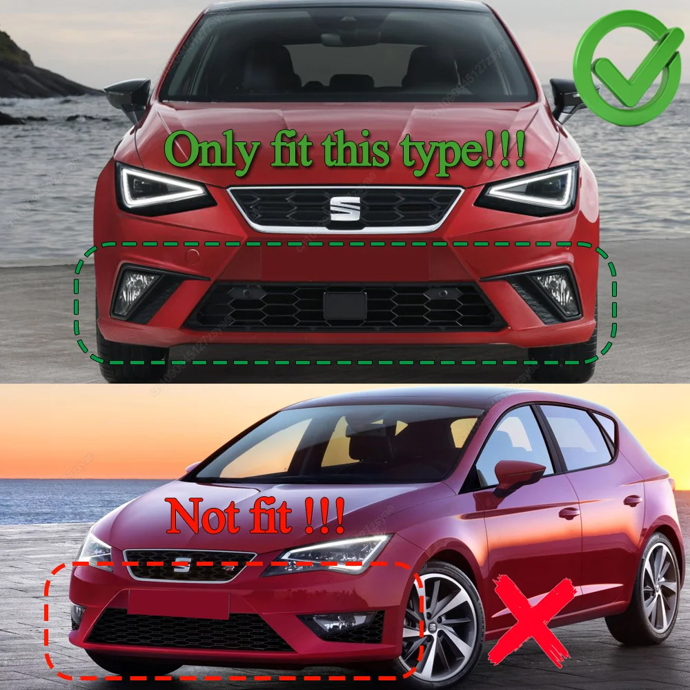 Car Front Bumper Lip Diffuser Splitter For Seat Ibiza MK5 Standard/FR 2017-2026 Canard Spoiler ABS Gloss Black Body Kit Tuning