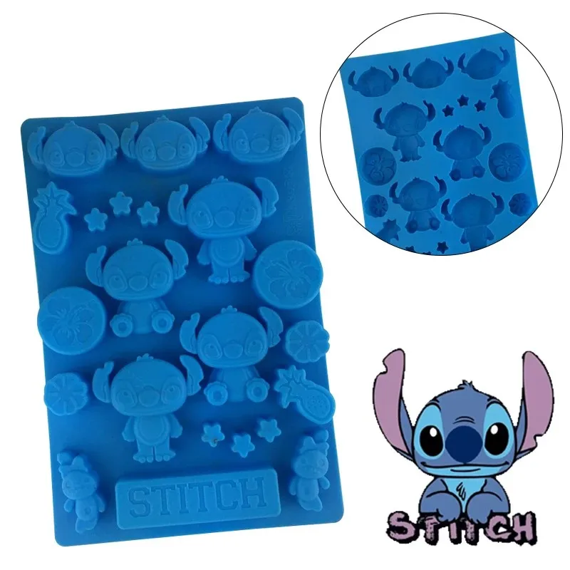 Anime Disney Stitch 3D Silicone Ice Cube Tray Figure Cake Mold Chocolate Candy Molds DIY Birthday Cake Decorating kids Gifts Toy