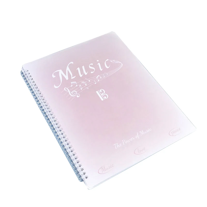 Sheet Music Folder, 40 Pages, Sheet Music/Holder,Fits Letter Size A4, Choir Folder Durable Easy Install ,Gradient Pink