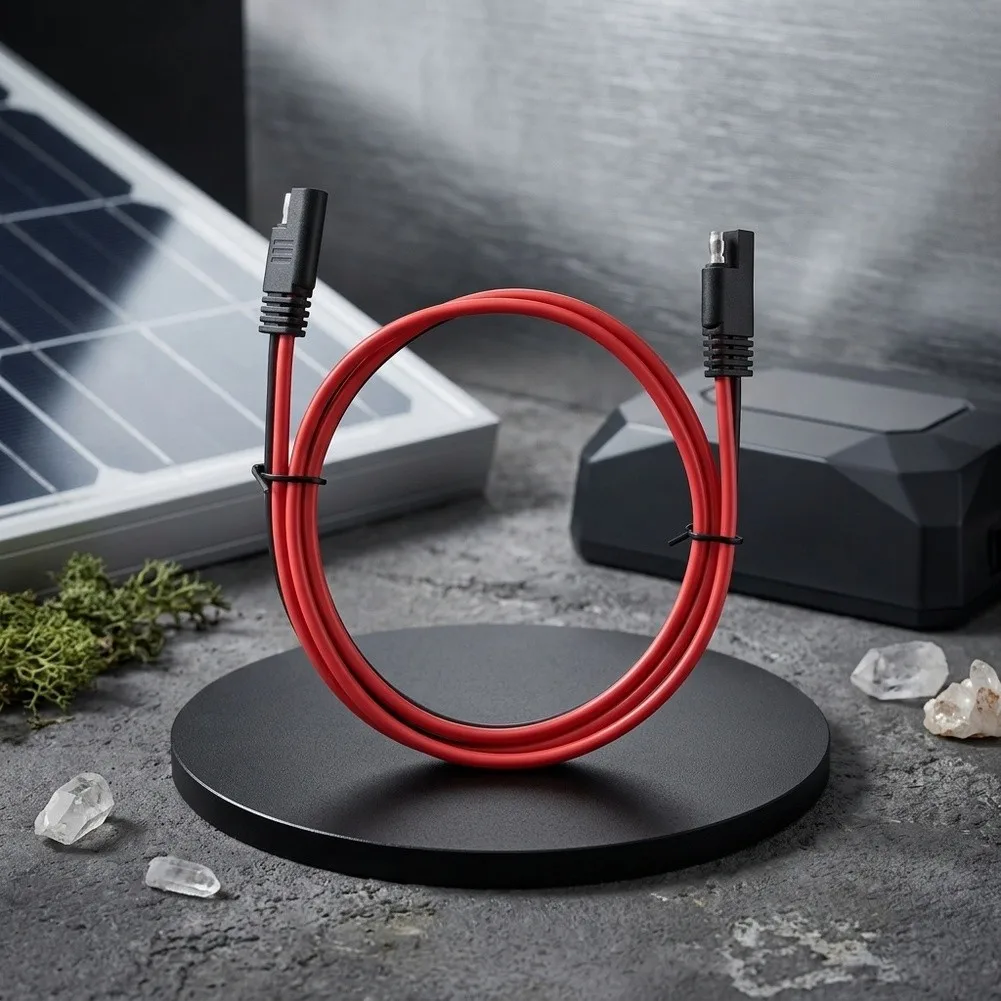 For SAE Standard 10 AWG Quick Disconnect Cable 2 Pcs for Solar DC Combiner Boxes and Charging Interfaces 1.5m Length