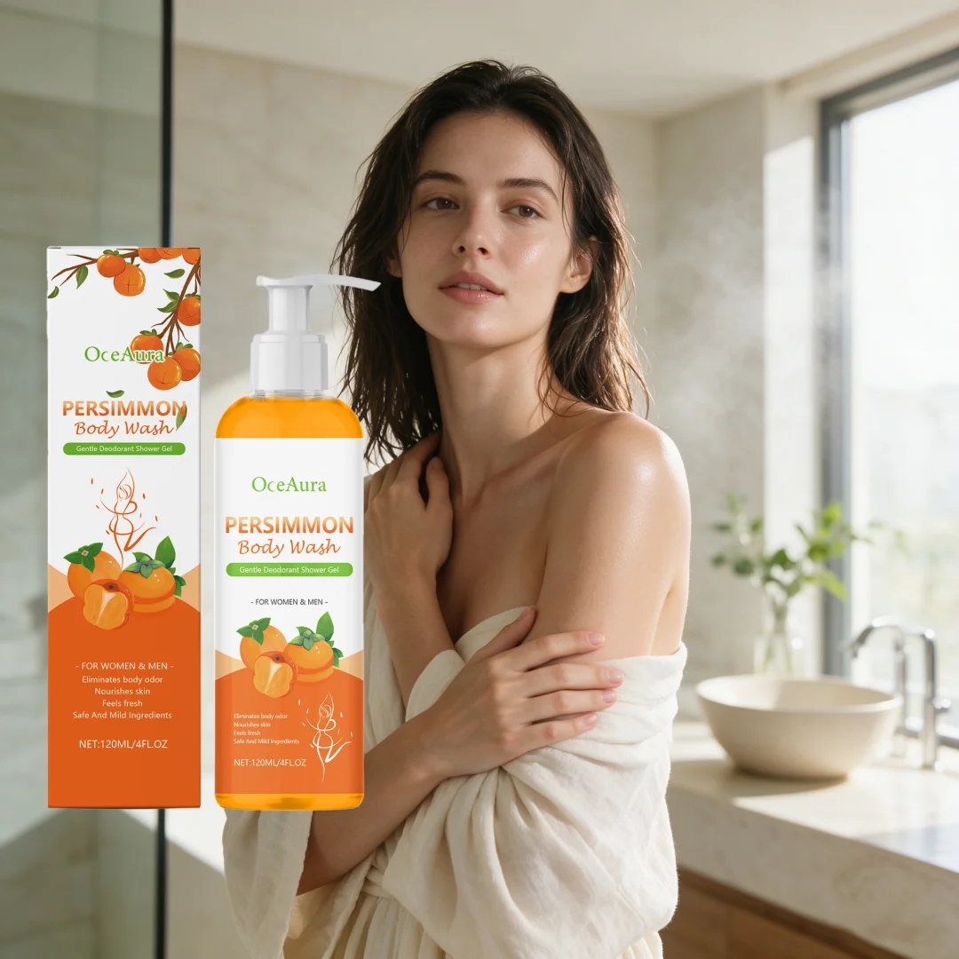 Persimmon Body Wash Deep Cleansing Odor Control Lasting Fragrance Body Deodorizing Refreshing Nourishing Hydrating Shower Gel