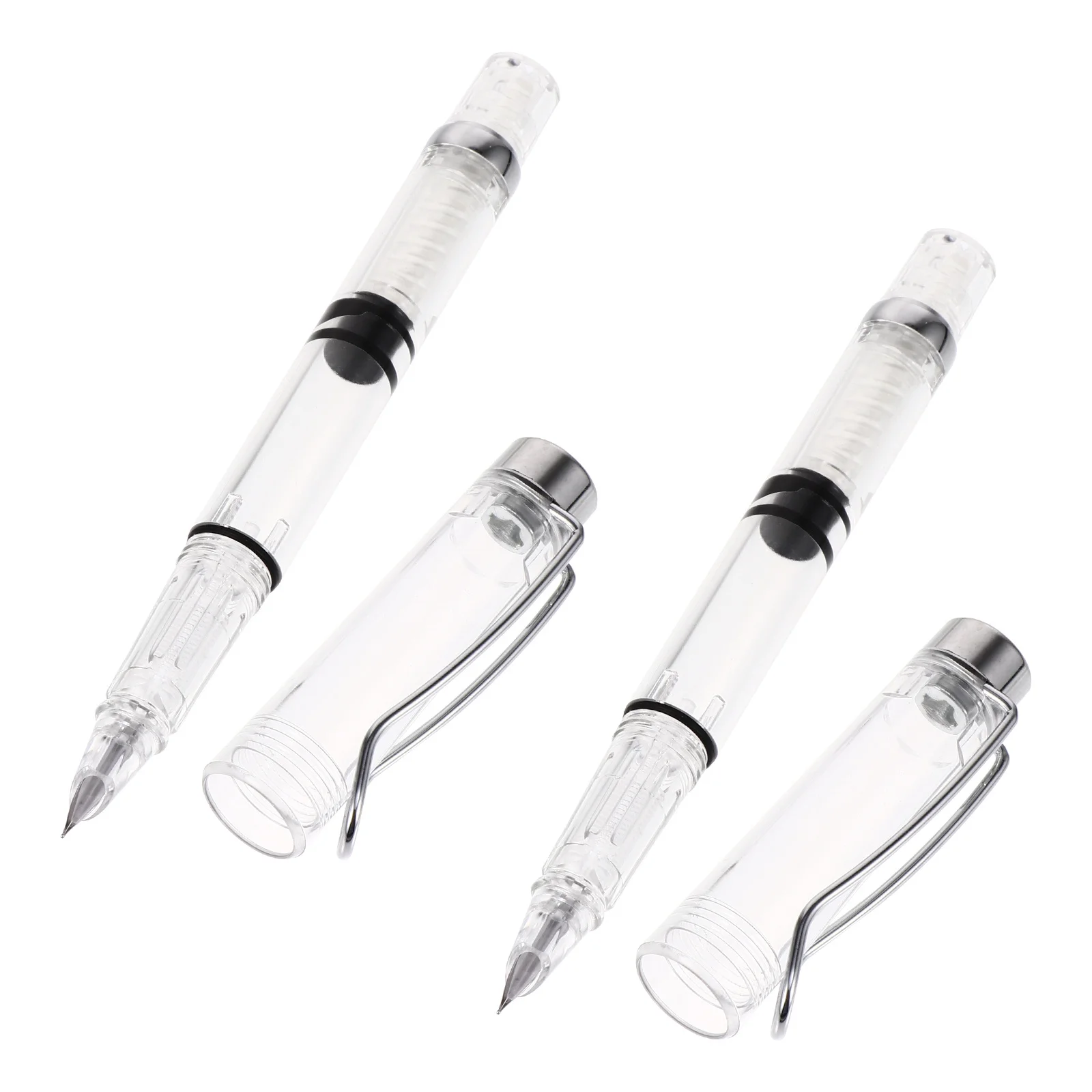 

2Pcs Fountain Pens Ink Absorber Transparent Smooth Writing Calligraphy Practice School Stationery Refillable Ink Pens