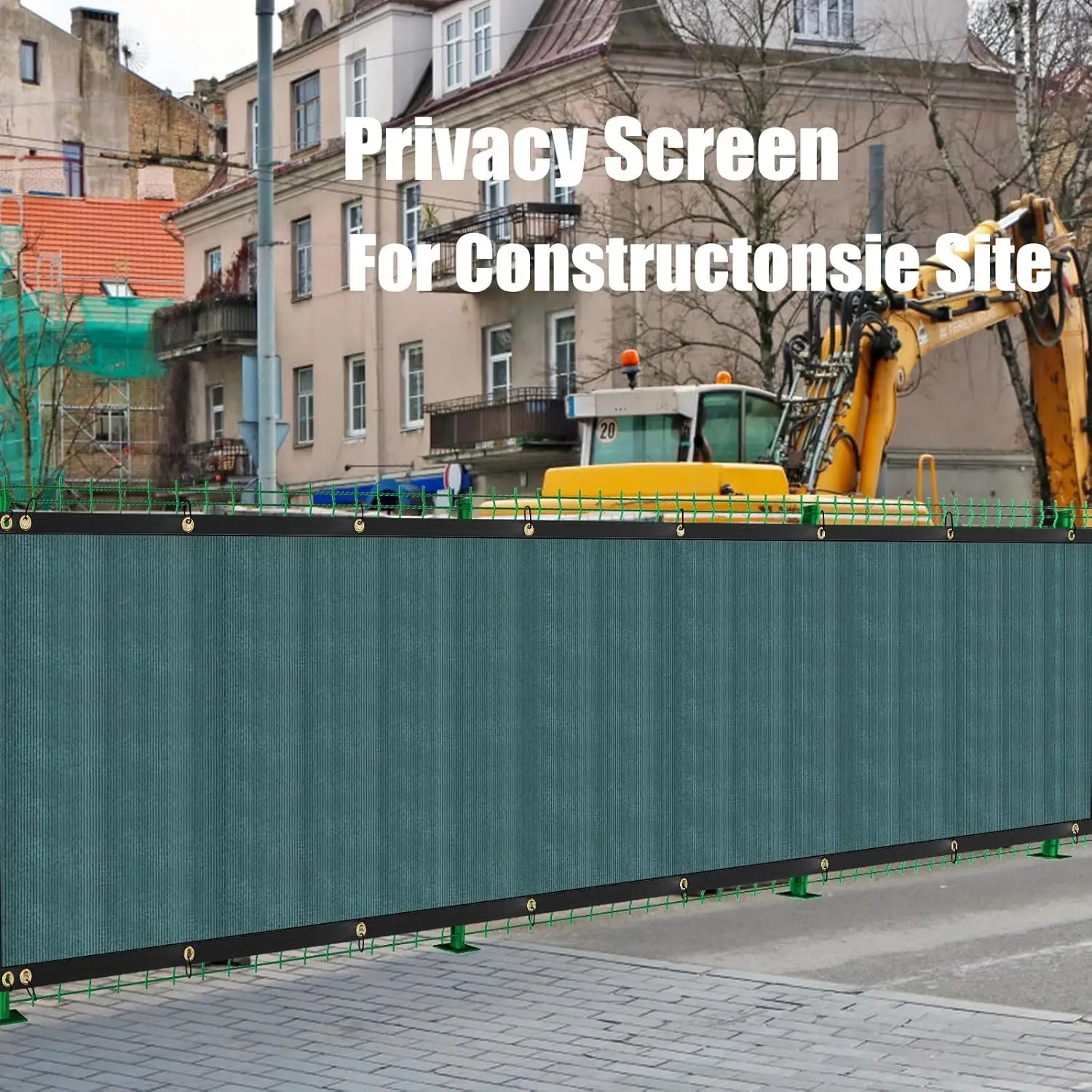 Paravent de Confidentialité Vert pour Clôture - Protection Extérieure Contre le Vent et la Lumière pour Jardin, Balcon et Terrasse - Barrière en Tissu Maillé pour l'Intimité