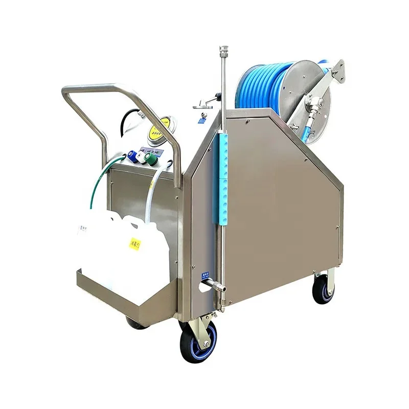 Cleaning and sanitizing industrial food equipment with a professional pressure washer foam cleaning washing machine