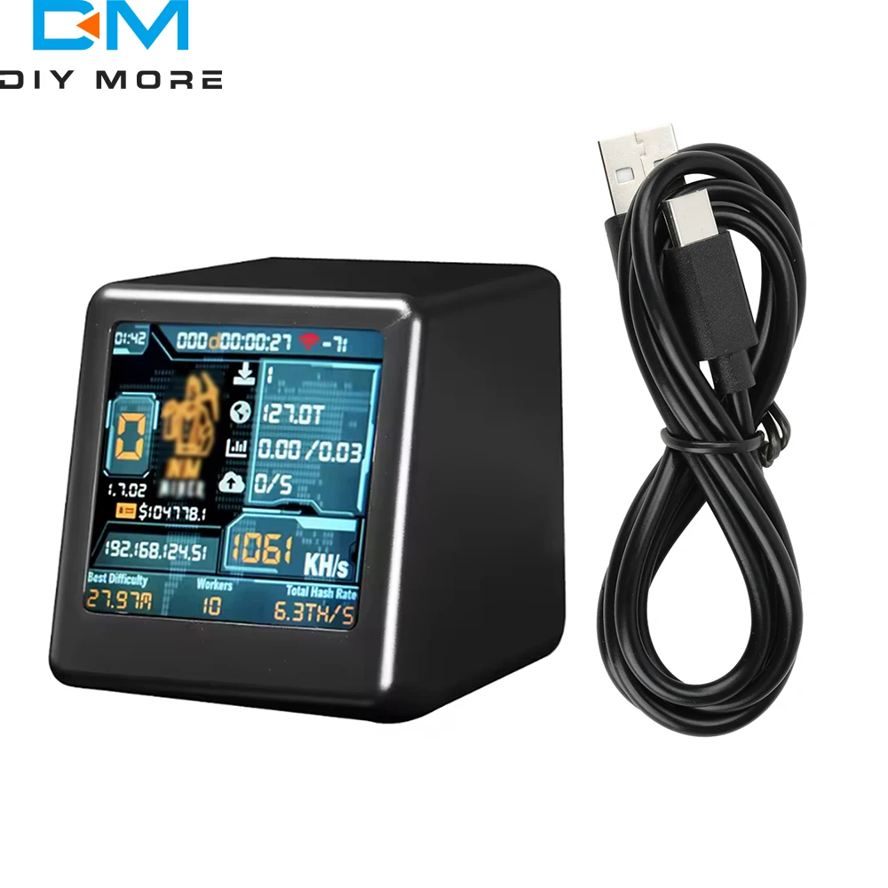 ESP32 1.54 بوصة لوحة تطوير العرض ESP32-DROOM لوحة تطوير ساعة سطح المكتب لحساب معدل التجزئة 1060 كيلو هرتز/ثانية نوع C #4