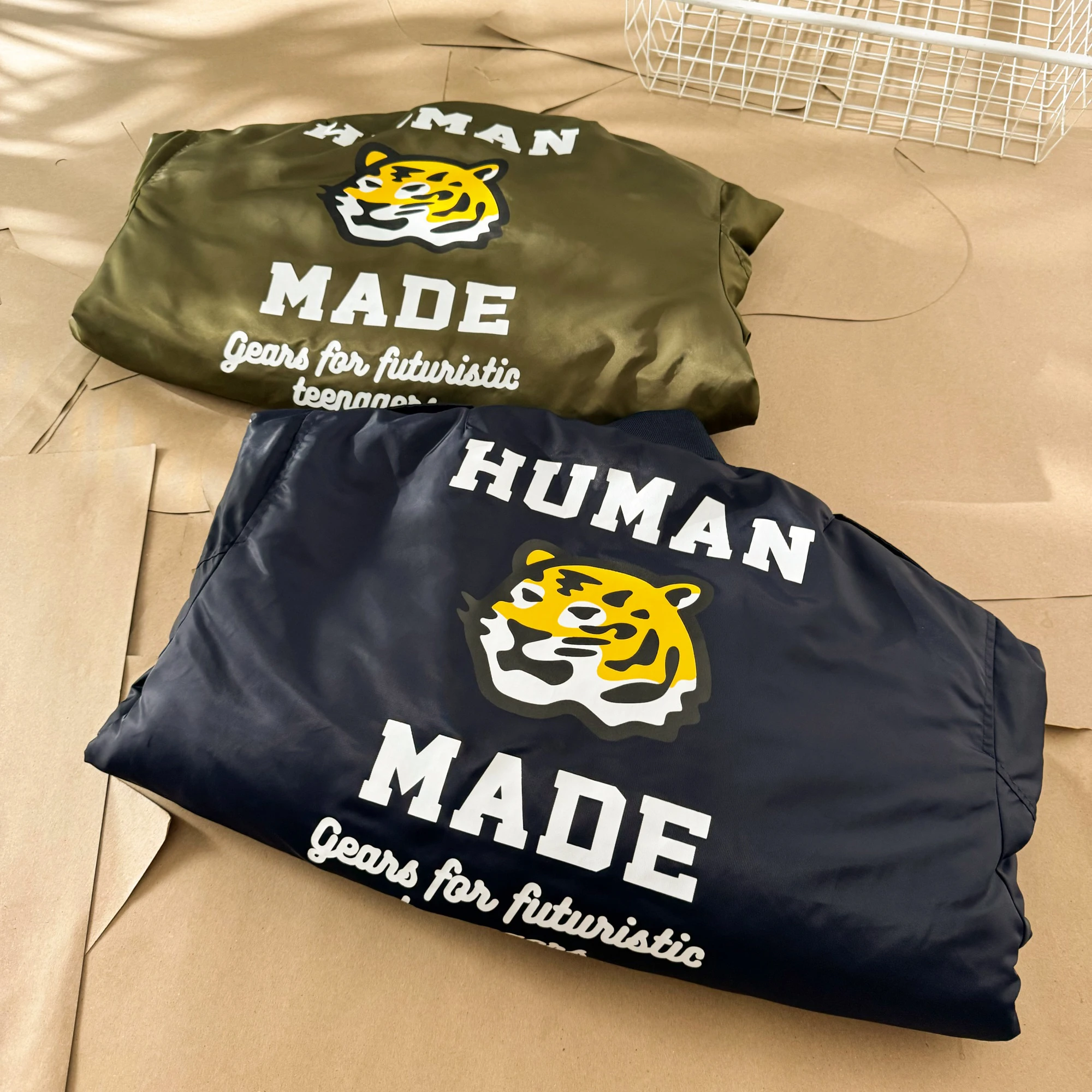 2026 HUMAN MADE Limited Edition MA-1 Flight Jacket Tiger Embroidery Autumn Winter Windproof Unisex Flight Jacket