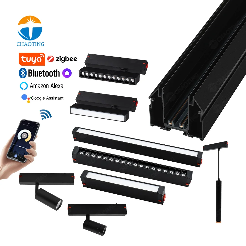 

220V Design LED Magnetic Track Lights Ceil Rail For Pvc Stretch Tension Fabric Stretch Ceiling Led Aluminum Profile Ceiling Rail