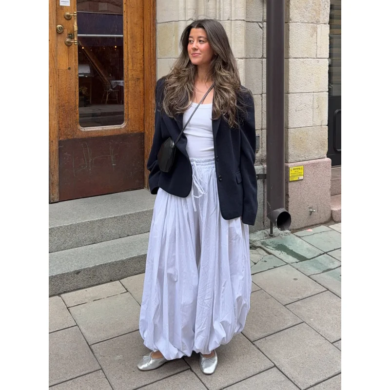 

2025Осенний популярный стиль, уличная мода, европейские и американские повседневные свободные хлопковые брюки для ленивой йоги для женщин