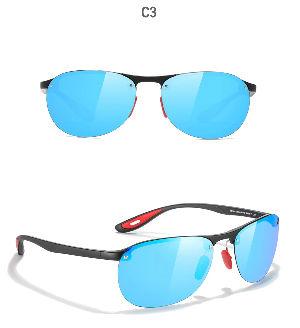 KDEAM Ultraleichte polarisierte Sonnenbrille für Herren, sportlich, elastisches TR90-Material, große Größe, 63 mm Linsenbreite, Angelbrille – Detail 13